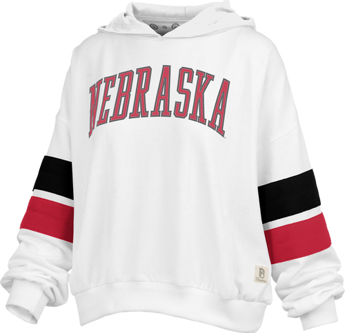 Women's Nebraska Huskers Kelly Sequin Hoodie - WHT - NEBRASKA