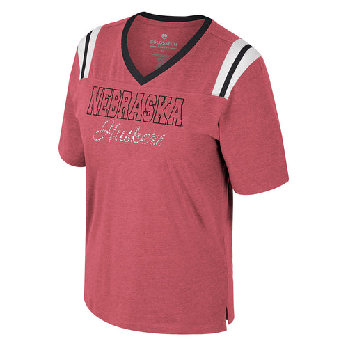 Women's Nebraska Huskers Lovemore V-Neck T-Shirt - NEBRASKA