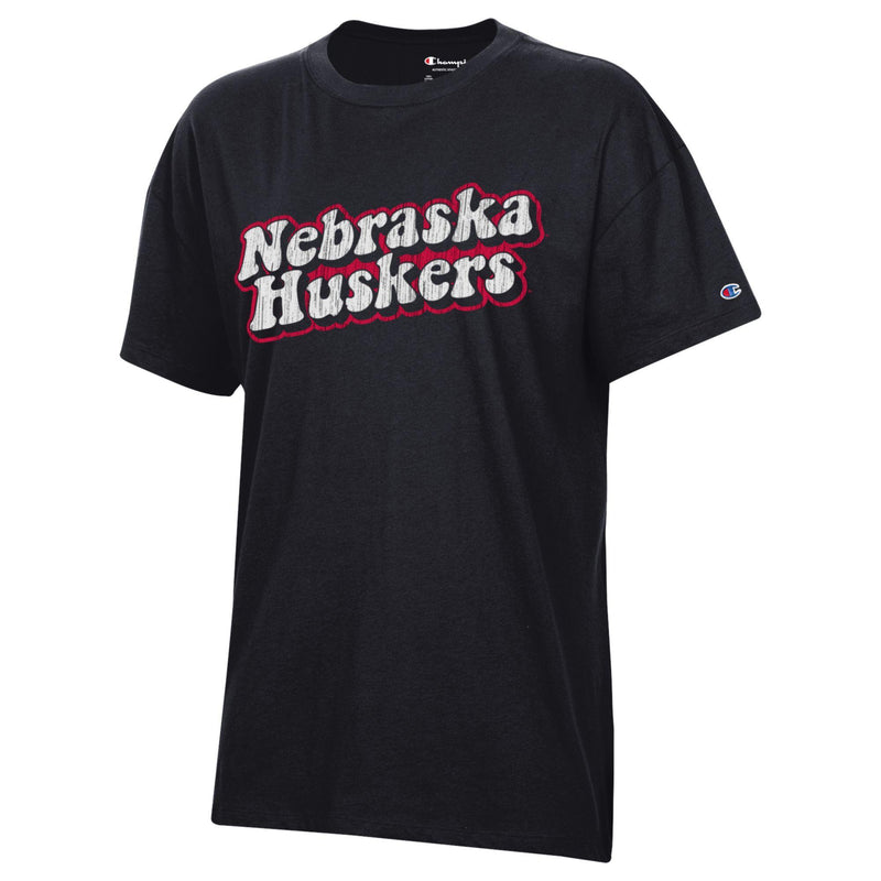 Women's Nebraska Huskers Oversized T-Shirt - BLACK