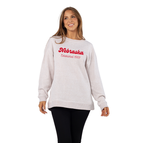 Women's Nebraska Huskers Plus Warm Up Sweater Fleece - NAT-NEBR