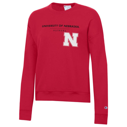 Women's Nebraska Huskers Powerblend Fleece Sweatshirt - SCARLET