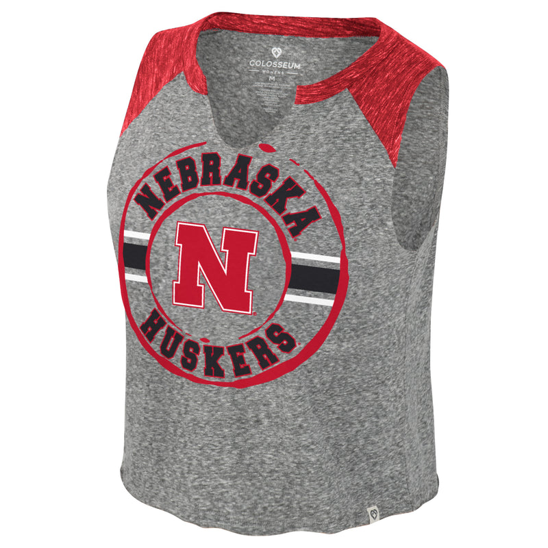 Women's Nebraska Huskers Sasha Split Neck Tank Top - NEBRASKA