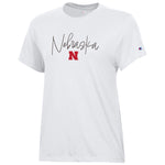 Women's Nebraska Huskers Script Core T-Shirt - WHITE