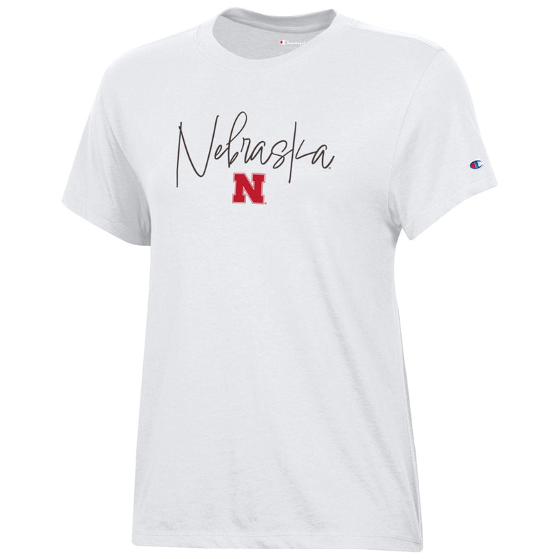 Women's Nebraska Huskers Script Core T-Shirt - WHITE