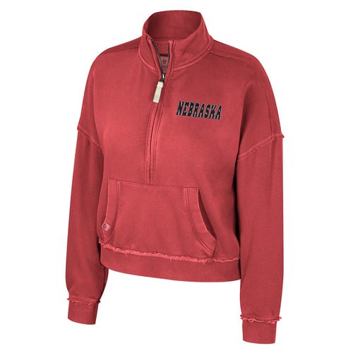 Women's Nebraska Huskers Taha 1/2 Zip Washed Fleece - NEBRASKA