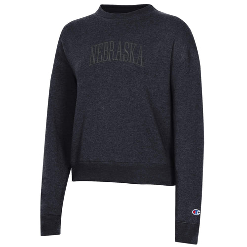 Women's Nebraska Huskers Triumph Fleece Crew - BLACK