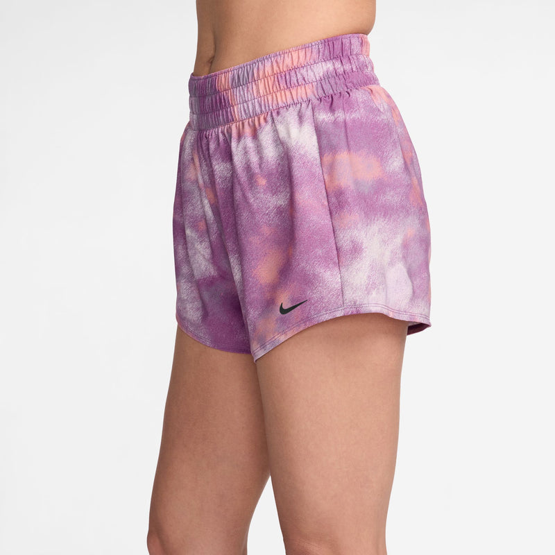 Women's Nike 3" One Dri-FIT High-Waisted Printed Short - 518 - HOT FUCHSIA