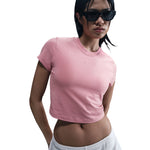 Women's Nike Chill Knit Crop T-Shirt - 699 - ELEMENTAL PINK