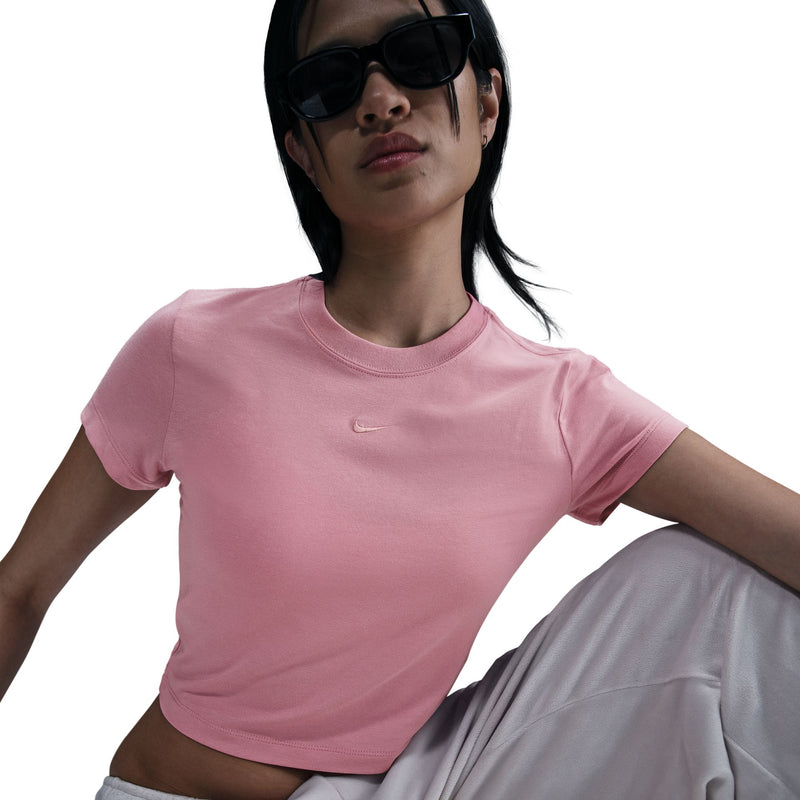 Women's Nike Chill Knit Crop T-Shirt - 699 - ELEMENTAL PINK