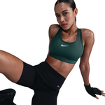 Women's Nike Medium Support Swoosh Bra - 338 - VINTAGE GREEN