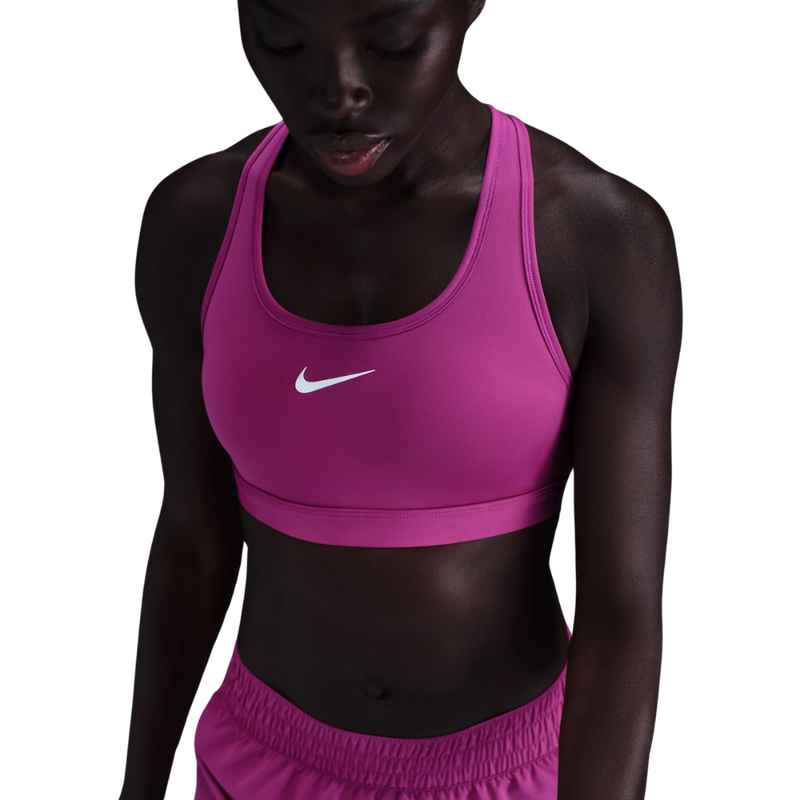 Women's Nike Medium Support Swoosh Bra - 518 - HOT FUCHSIA