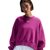 Women's Nike Phoenix Over-Oversized Fleece Crew - 518 - HOT FUCHSIA