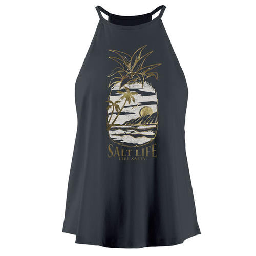 Women's Salt Life Get Lost Tank Top - EBONY