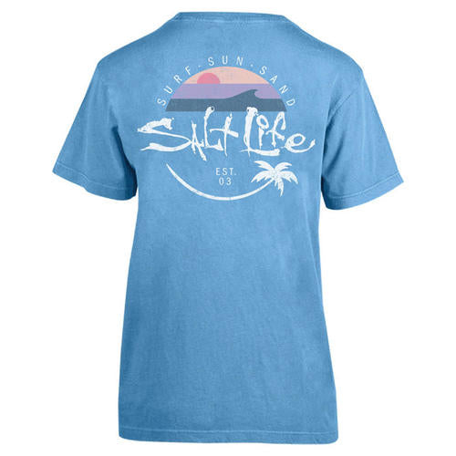 Women's Salt Life Sentimental Sunset T-Shirt - AZURE