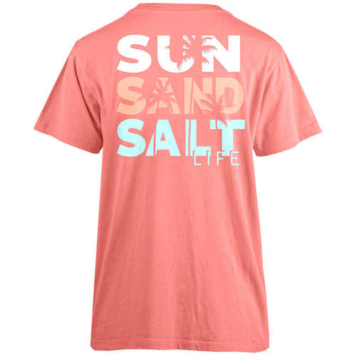 Women's Salt Life Sun Sand & Salt T-Shirt - CORAL