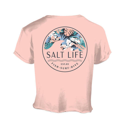 Women's Salt Life Tropical Retreat Crop T-Shirt - PECHY-PE