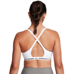 Women's Under Armour Crossback Low Bra - 100 - WHITE/BLACK