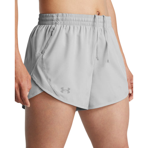 Women's Under Armour Fly By Heathered Short - 011 - MEDIUM GREY