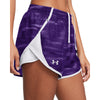 Women's Under Armour Fly By Printed Short - 500PURPL