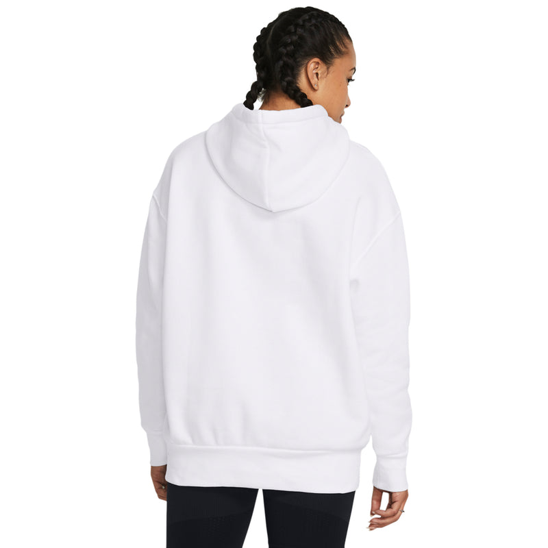 Women's Under Armour Icon Fleece Oversized Hoodie - 100 - WHITE/BLACK