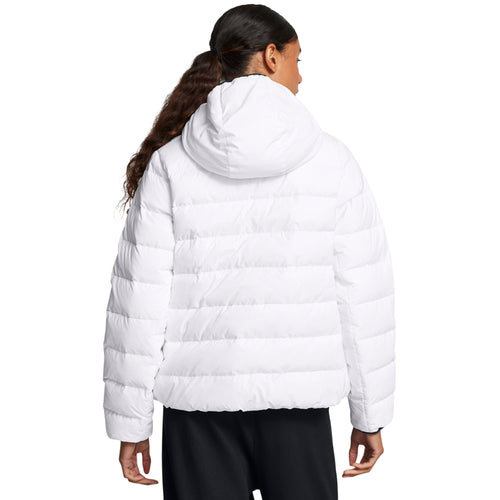 Women's Under Armour Legend Down Hooded Jacket - 100 - WHITE/BLACK