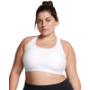 Women's Under Armour Plus Mid Crossback Sports Bra - 100 - WHITE/BLACK