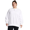 Women's Under Armour Plus Rival Fleece Oversized Crew - 100 - WHITE/BLACK