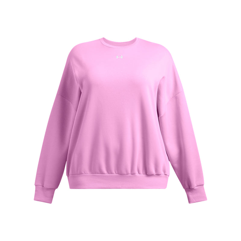 Women's Under Armour Plus Rival Fleece Oversized Crew - 638 - STELLAR PINK