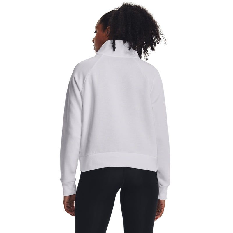 Women's Under Armour Rival Fleece 1/2 Zip - 100 - WHITE/BLACK