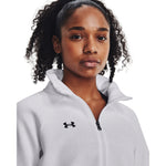 Women's Under Armour Rival Fleece 1/2 Zip - 100 - WHITE/BLACK