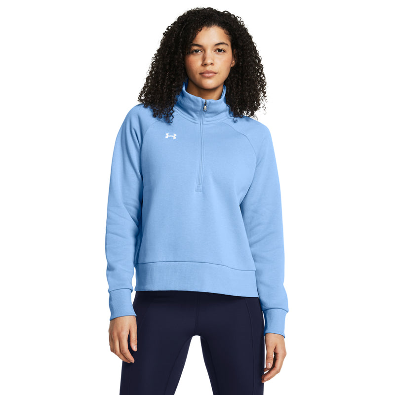 Women's Under Armour Rival Fleece 1/2 Zip - 465 - HORIZON BLUE