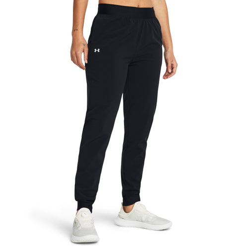 Women's Under Armour Rival High-Rise Woven Pant - 001 - BLACK