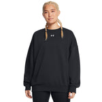 Women's Under Armour Rival Oversized Fleece Crew - 001 - BLACK