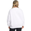 Women's Under Armour Rival Oversized Fleece Crew - 100 - WHITE/BLACK