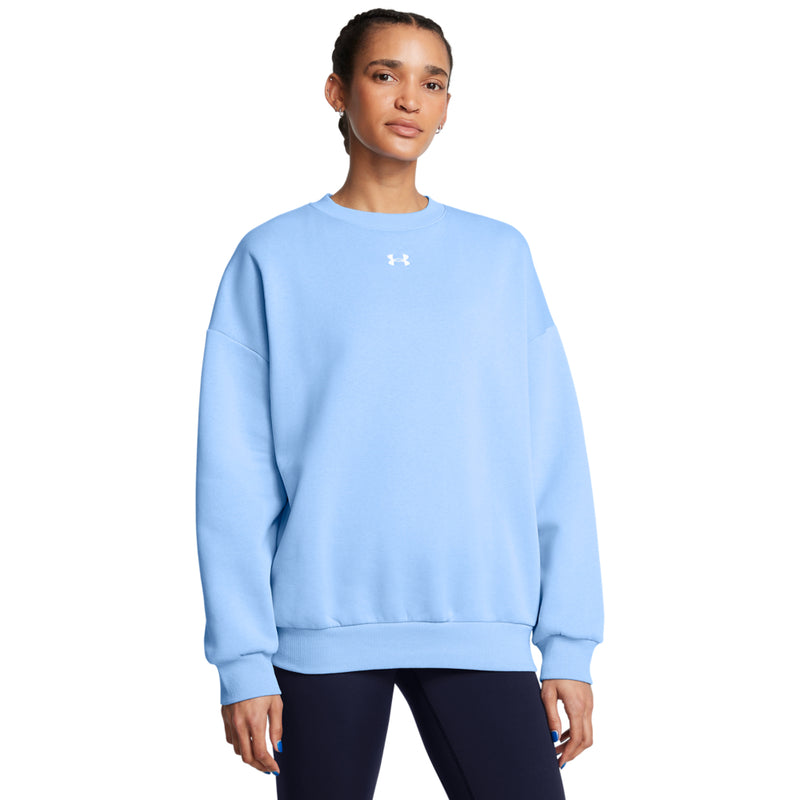 Women's Under Armour Rival Oversized Fleece Crew - 465 - HORIZON BLUE