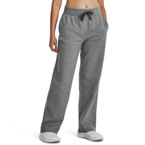 Women's Under Armour Rival Straight Fleece Pant - 025 - CASTLEROCK GREY