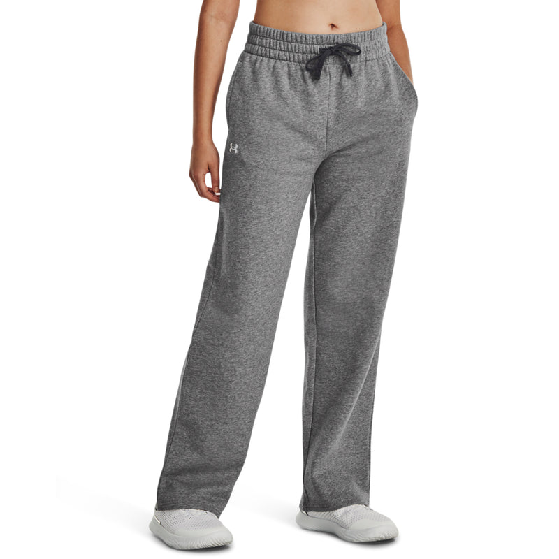 Women's Under Armour Rival Straight Fleece Pant - 025 - CASTLEROCK GREY