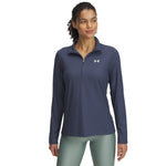 Women's Under Armour Tech Rib 1/2 Zip - 044DGRAY