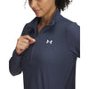 Women's Under Armour Tech Rib 1/2 Zip - 044DGRAY