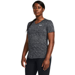 Women's Under Armour Tech Twist V-Neck T-Shirt - 001 - BLACK