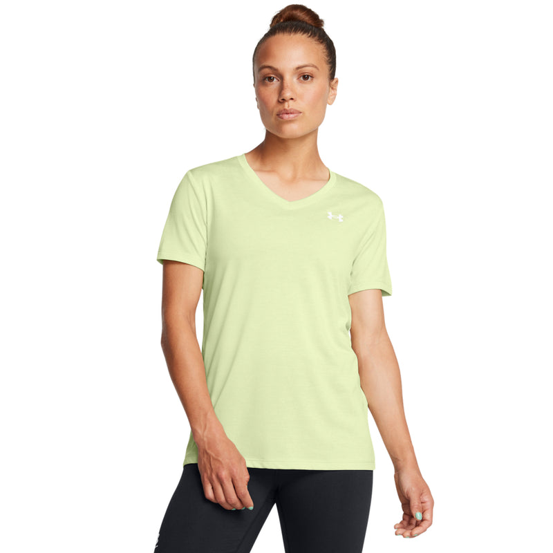 Women's Under Armour Tech Twist V-Neck T-Shirt - 383RGREE