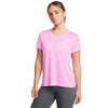 Women's Under Armour Tech Twist V-Neck T-Shirt - 638 - STELLAR PINK