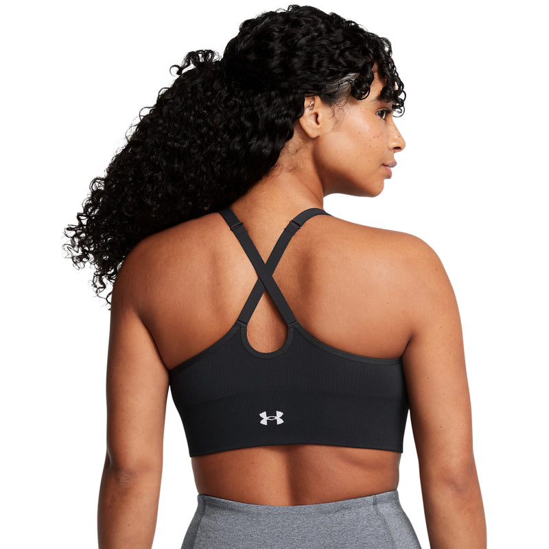 Women's Under Armour Vanish Seamless Low Long Bra - 001 - BLACK