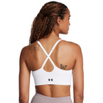 Women's Under Armour Vanish Seamless Low Long Bra - 100 - WHITE/BLACK