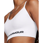 Women's Under Armour Vanish Seamless Low Long Bra - 100 - WHITE/BLACK