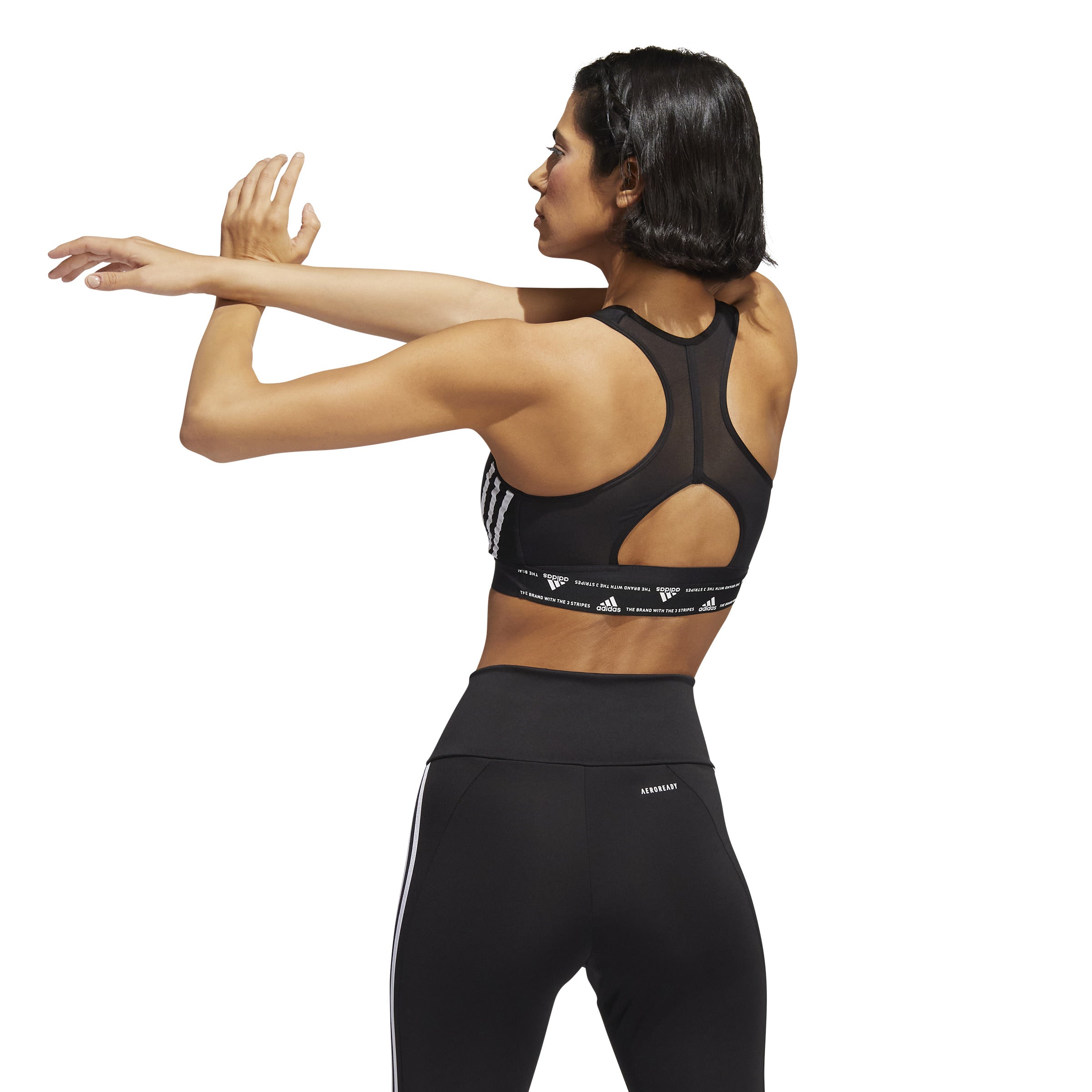 adidas - Powerreact Training Medium-Support Sports Bra Women black